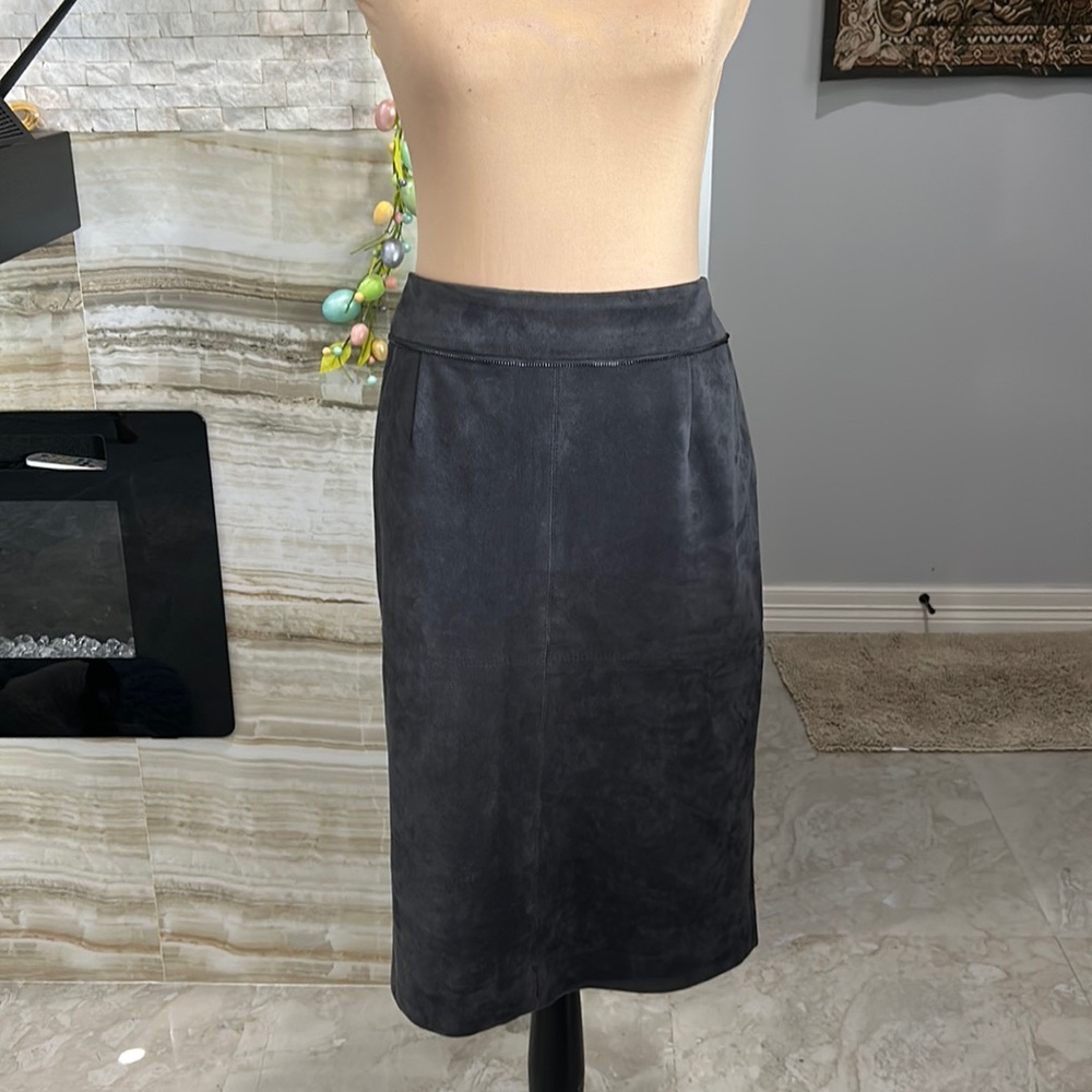 Calvin Klein Charcoal Gray Beck Zipper Pencil Skirt.‎ Size 12